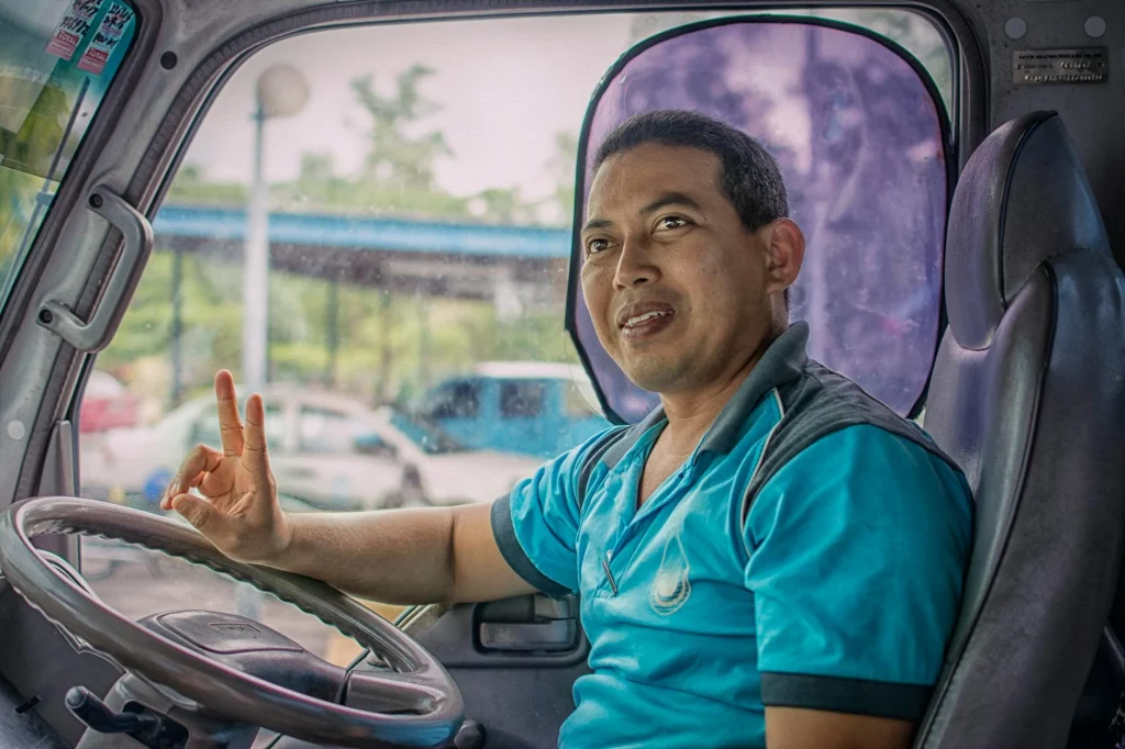 Professional Driver Happy Passengers Safe Driving